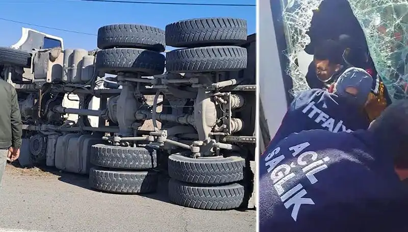 Virajda Duran Kamyonun Ters Dönüşü Neden Olduğu Kriz!