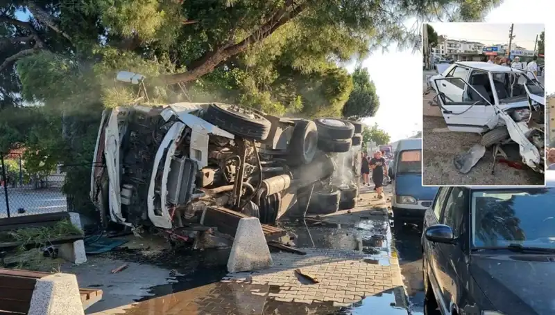 Freni Patlayan Kamyonun Korkunç Kazası! Trafikte Neler Oldu?